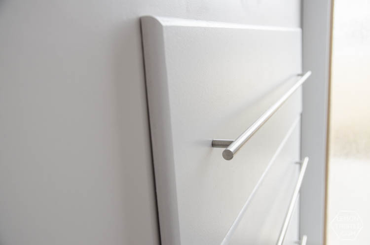 What a great storage solution for a split level entry home! DIY Built in Shoe Storage Drawers