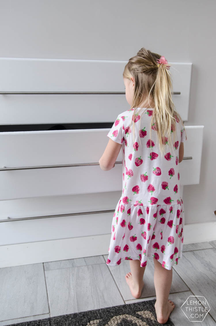 What a great storage solution for a split level entry home! DIY Built in Shoe Storage Drawers