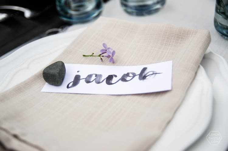 Lilacs and Linen- Love this casual outdoor dining tablescape for spring