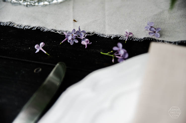 Lilacs and Linen- Love this casual outdoor dining tablescape for spring