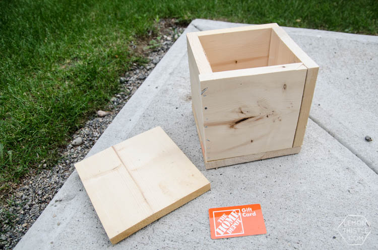 Wooden box with gift card for creative gift wrapping