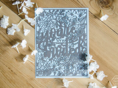 You're invited! Love this handlettered floral invitation. Free cut file plus awesome tips on weeding intricate cardstock cuts