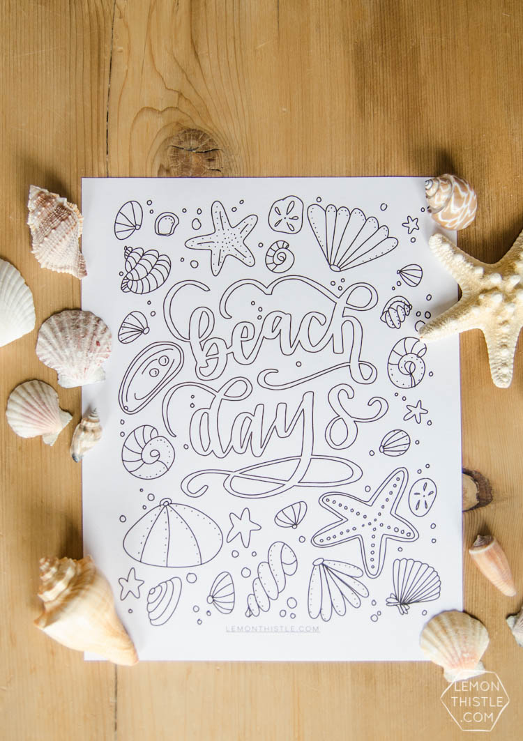 Love this free printable coloring sheet! Plus the hand lettering is rad. Perfect for summer