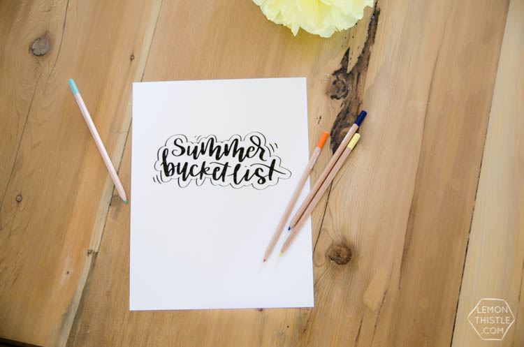 Hand lettered printable summer bucket list! I love this one- such great activities for kids. Plus- I like that there's a blank version for me to make my own!