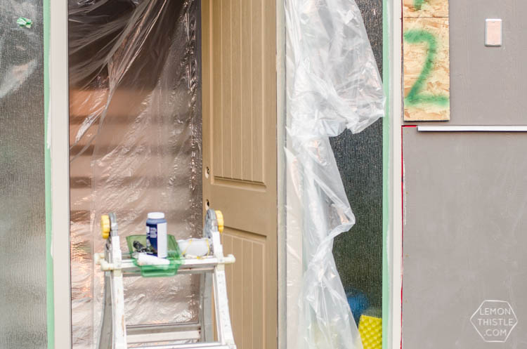 Front door update- painting and tape tips for an easy job