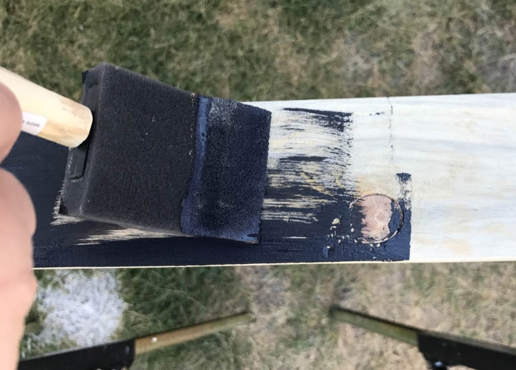 DIY Wooden Ladder Ball- Love the black and white look! Plus- chalkboard for score keeping