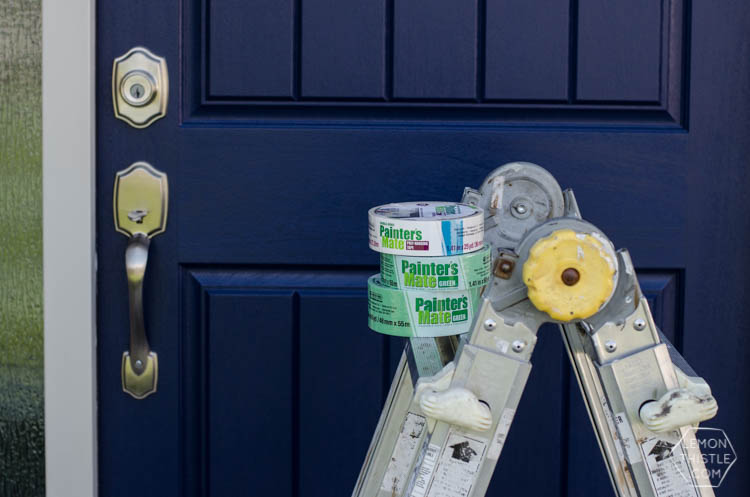 Front door update- painting and tape tips for an easy job