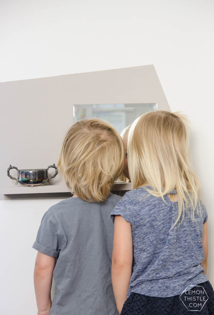 DIY Kids Floating Vanity- this is so perfect to teach kids to get themselves ready!