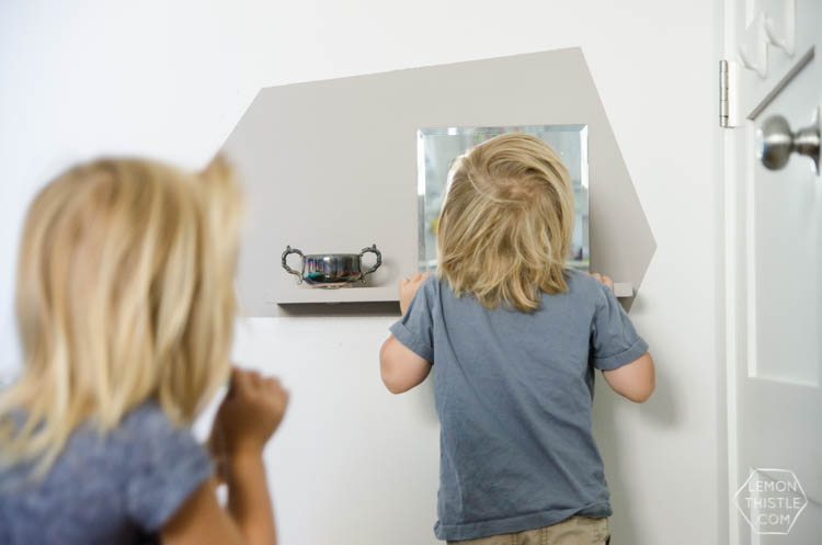DIY Kids Floating Vanity- this is so perfect to teach kids to get themselves ready!