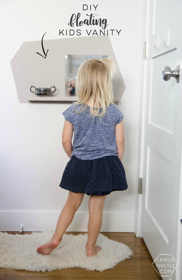  DIY Kids Floating Vanity- this is so perfect to teach kids to get themselves ready!