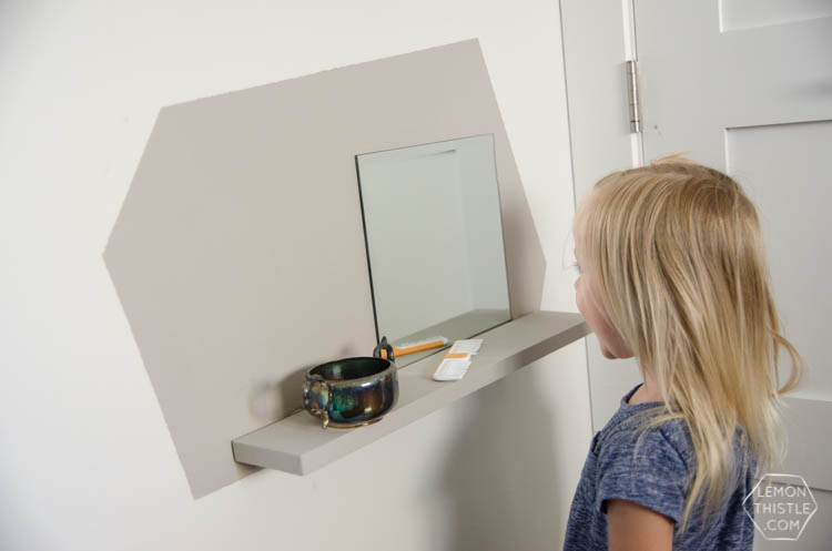 DIY Kids Floating Vanity- this is so perfect to teach kids to get themselves ready!