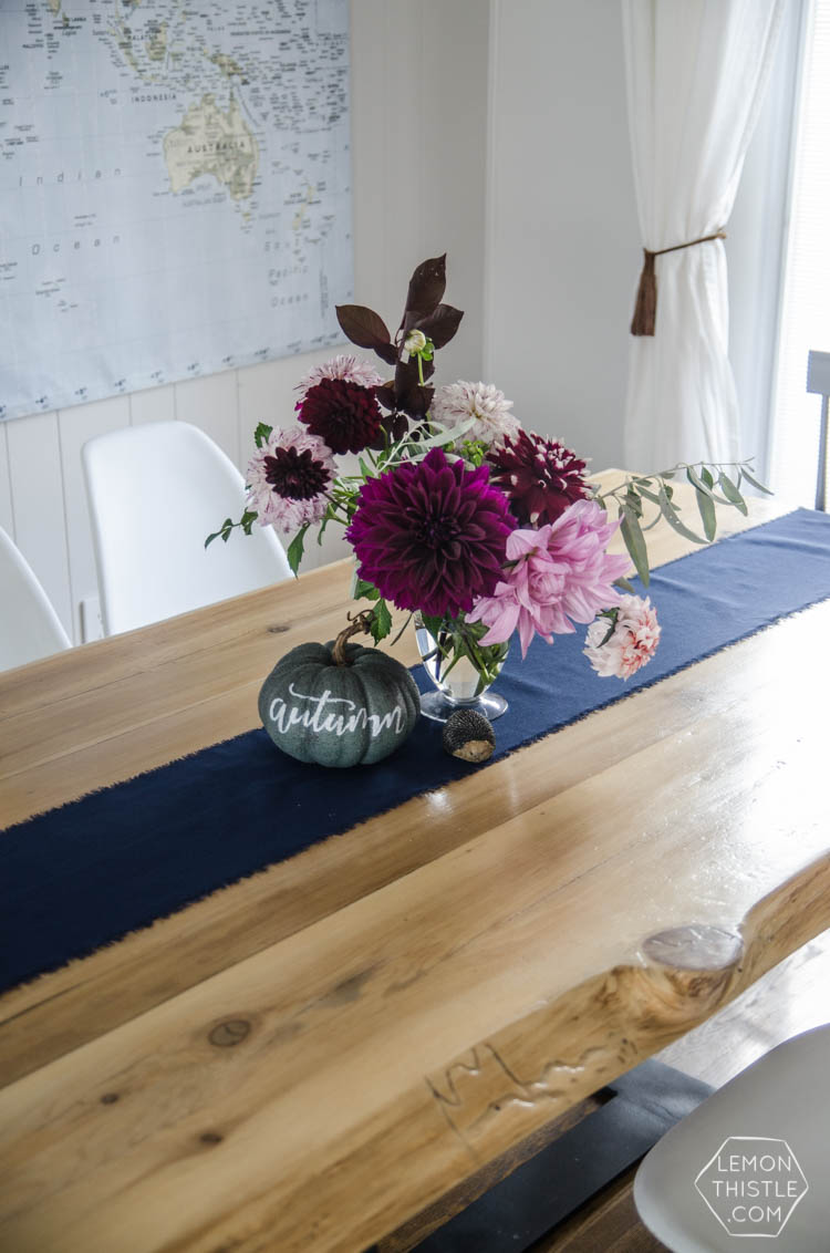 Love this natural and metallics autumn home tour
