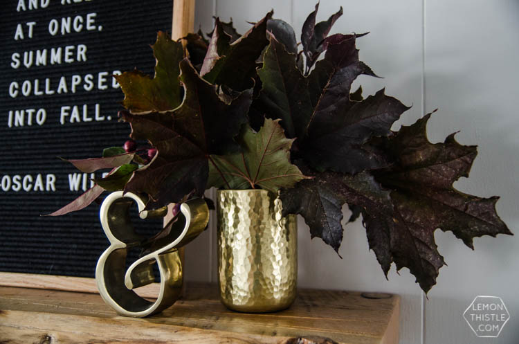 Love this natural and metallics autumn home tour