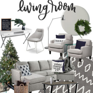 Grey and Textured Living Space for the Holidays