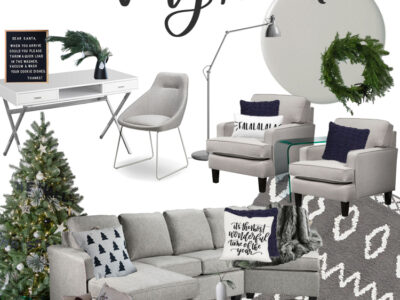 Grey and Textured Living Space for the Holidays