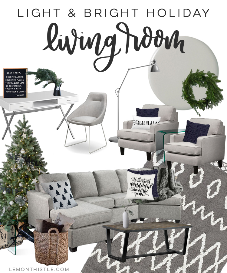 Grey and Textured Living Space for the Holidays