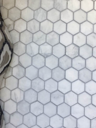 DIY Tiling with Marble- Bathroom One Room Challenge Week 4