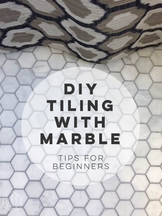 DIY Tiling with Marble- Bathroom One Room Challenge Week 4