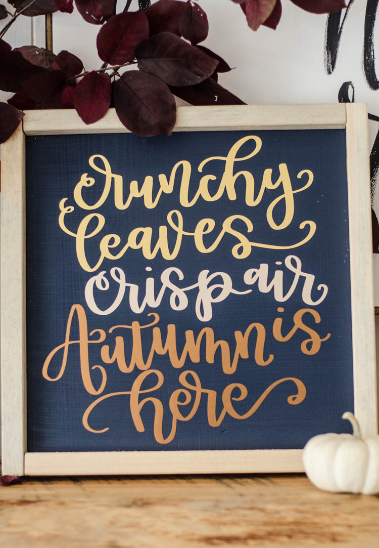 DIY Handlettered Autumn Sign in Matte Foils
