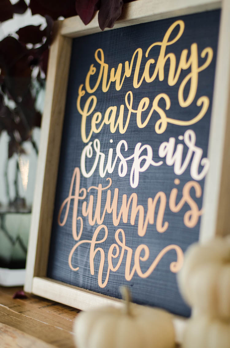 DIY Handlettered Autumn Sign in Matte Foils