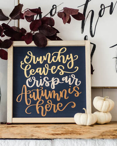 DIY Handlettered Autumn Sign in Matte Foils