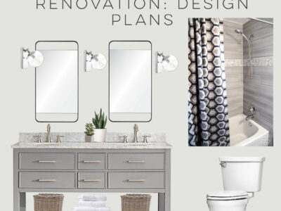 I love this neutral bathroom design plan... classic but modern and full of grey