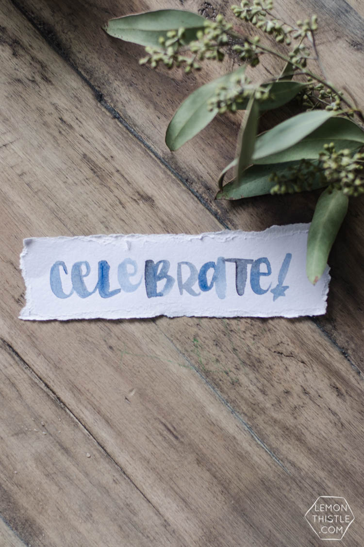 Celebrate! Custom lettering giveaway