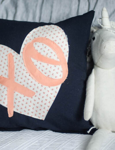 XO DIY Applique Pillow- cut with the Cricut Maker plus free pattern!