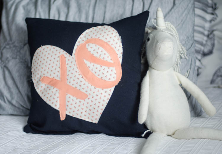 XO DIY Applique Pillow- cut with the Cricut Maker plus free pattern!