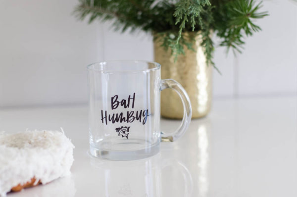 Bah Humbug! I love this handlettered holiday mug! Perfect Christmas gift.