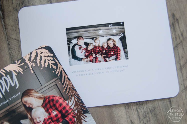 How to add your own (handlettered!) design to photo cards for the holidays- plus free download of my Merry Happy design