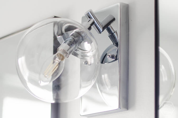 Classic Bathroom Makeover with marble hexagon tile and Modern Details- love the matte black with the chrome!