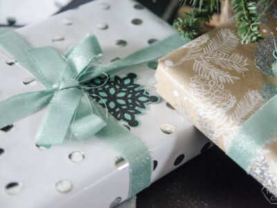 The easiest way to cut fabric for fabric ribbon- beautiful for holiday gift wrap!