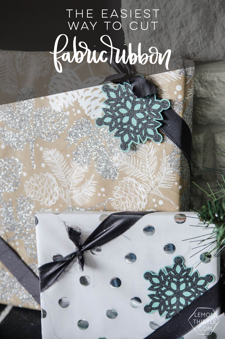 The easiest way to cut fabric for fabric ribbon- beautiful for holiday gift wrap!