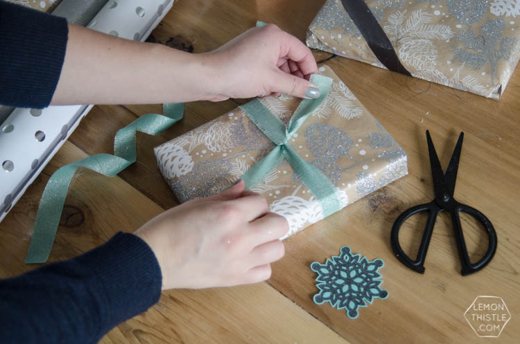 The easiest way to cut fabric for fabric ribbon- beautiful for holiday gift wrap!
