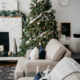 Hello Holiday- Christmas Living room in cozy neutrals & frosted greens