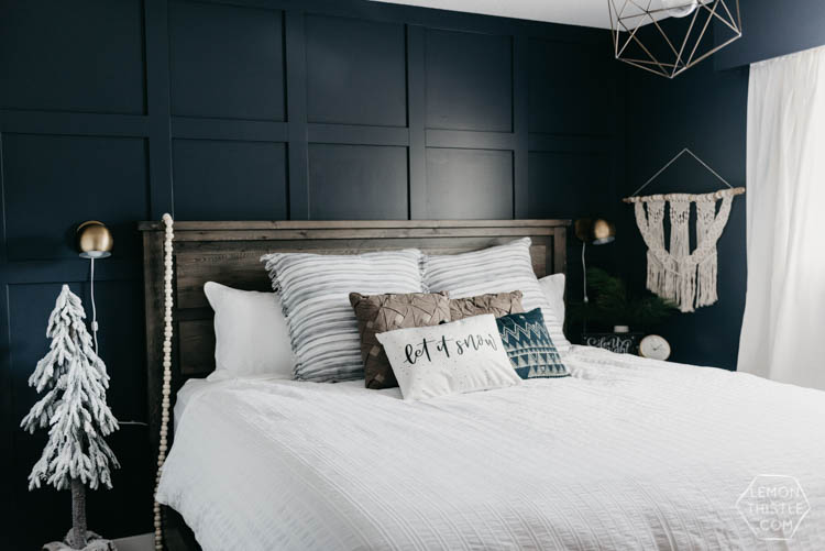 Holiday Master Bedroom- Navy and Textured