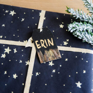 DIY Black and Gold Foil Brush Strokes Gift Tags- I love this foil technique! Perfect for holiday gifts