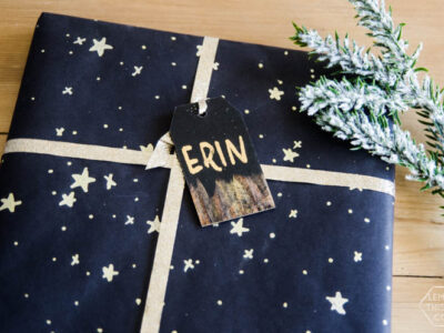 DIY Black and Gold Foil Brush Strokes Gift Tags- I love this foil technique! Perfect for holiday gifts