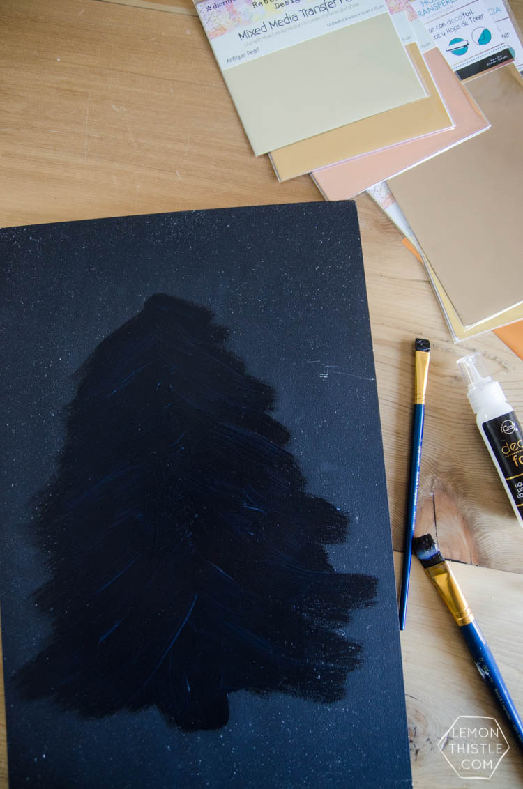 DIY Black and Gold Foil Brush Strokes Gift Tags- I love this foil technique! Perfect for holiday gifts