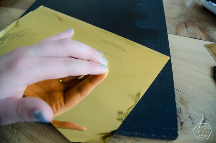 DIY Black and Gold Foil Brush Strokes Gift Tags- I love this foil technique! Perfect for holiday gifts