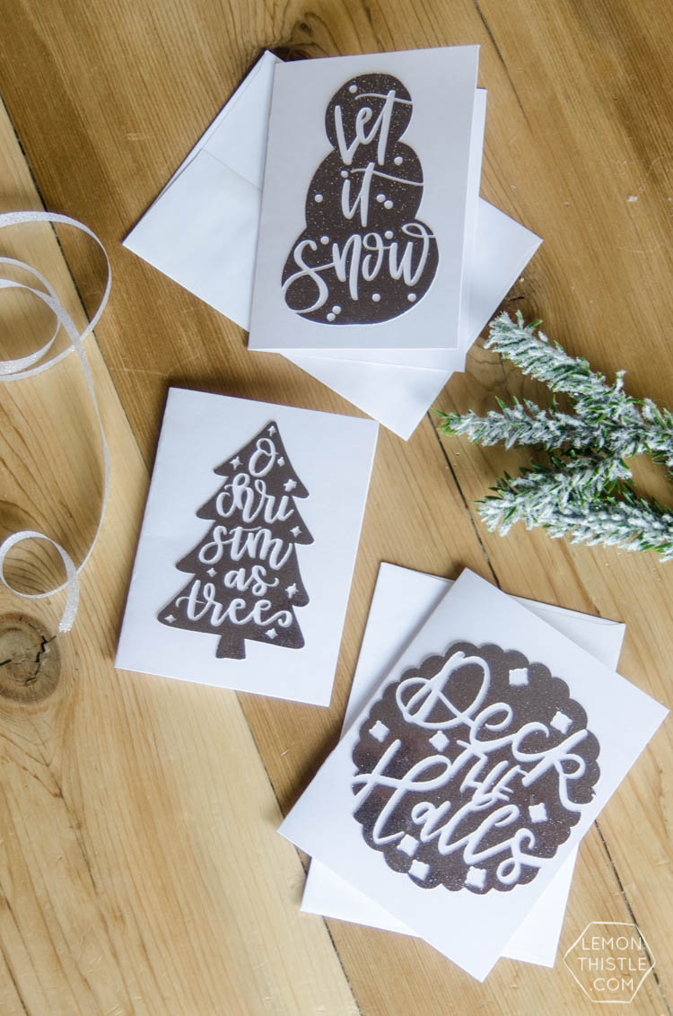 Hand Lettered Holiday Cards- SVG Cut Files available for a limited time in a bundle deal