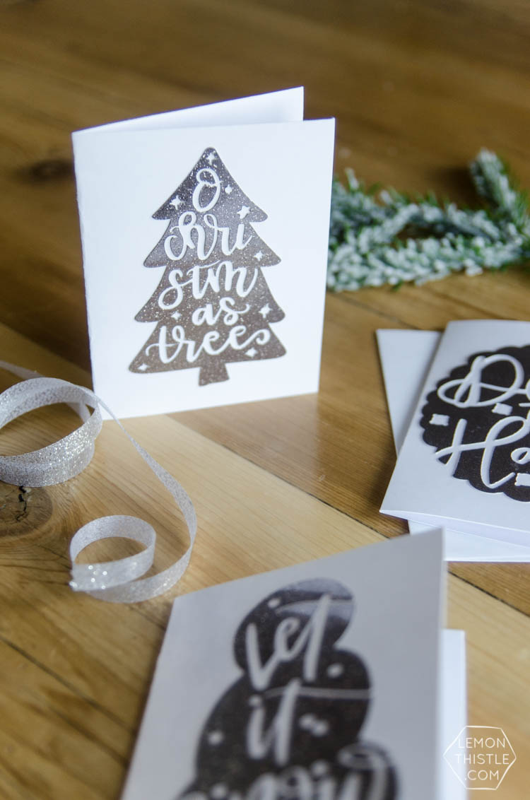 Hand Lettered Holiday Cards- SVG Cut Files available for a limited time in a bundle deal