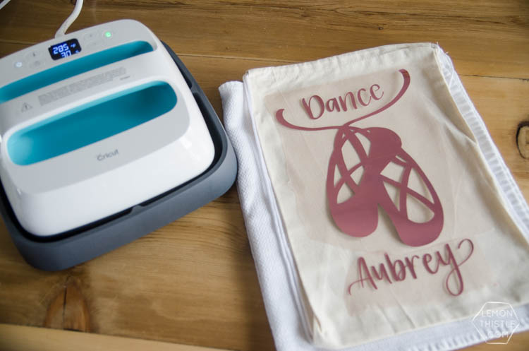 DIY Dance Bag with metallic iron on (free design!)