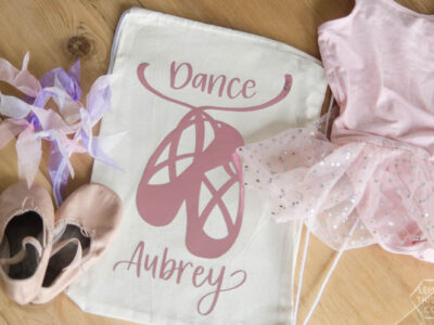 DIY Dance Bag with metallic iron on (free design!)