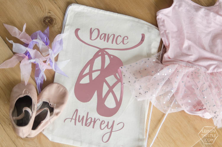 DIY Dance Bag with metallic iron on (free design!)