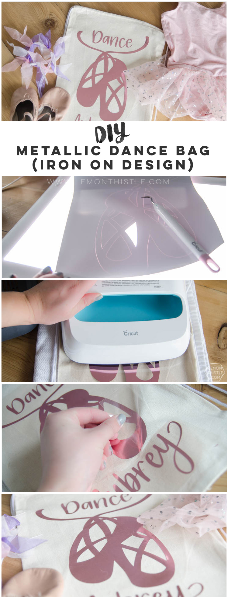 DIY Dance Bag with metallic iron on (free design!)