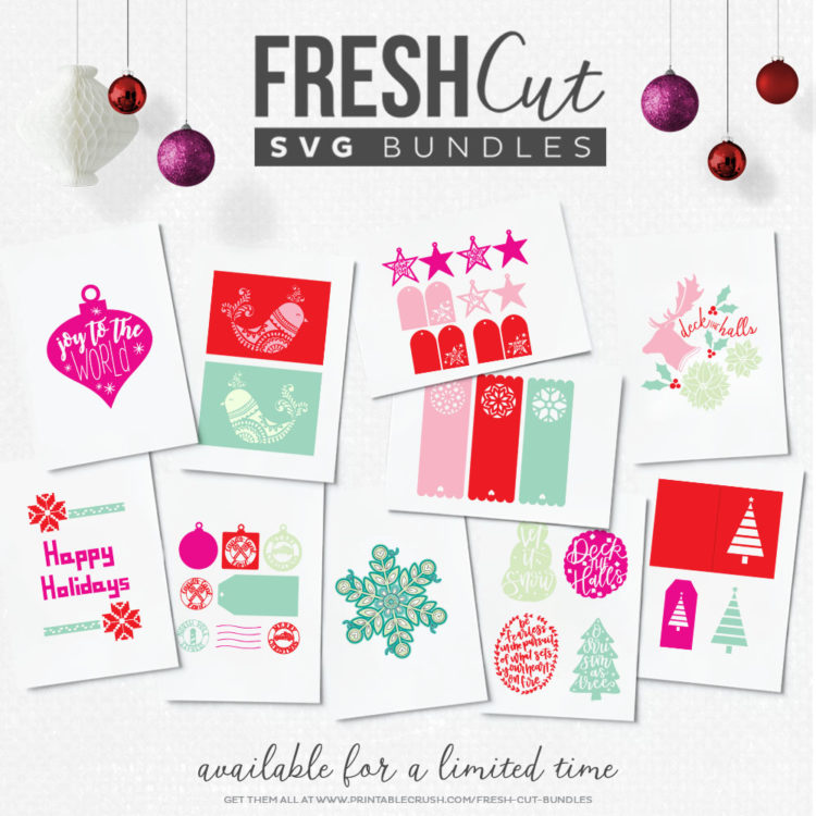 Rad Holiday Cards- SVG Cut Files available for a limited time in a bundle deal