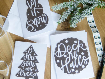 Hand Lettered Holiday Cards- SVG Cut Files available for a limited time in a bundle deal