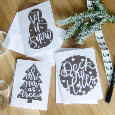 Hand Lettered Holiday Cards- SVG Cut Files available for a limited time in a bundle deal